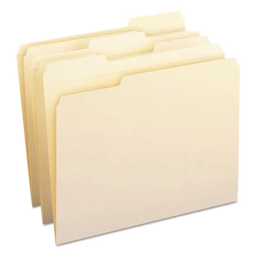 100% Recycled Reinforced Top Tab File Folders, 1-3-cut Tabs, Letter Size, Manila, 100-box