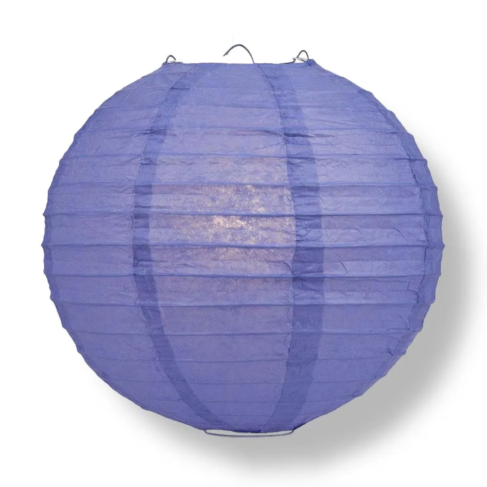 10" Very Periwinkle / Astra Blue Round Paper Lantern, Even Ribbing, Chinese Hanging Wedding & Party Decoration