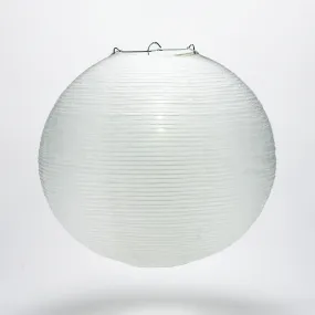 12" White Fine Line Premium Even Ribbing Paper Lantern, Extra Sturdy