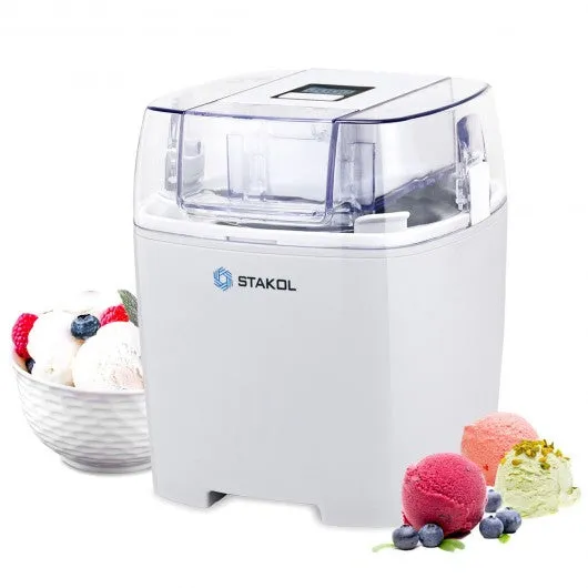 1.6 Quart Automatic Ice Cream Maker Freezer Dessert Machine-White