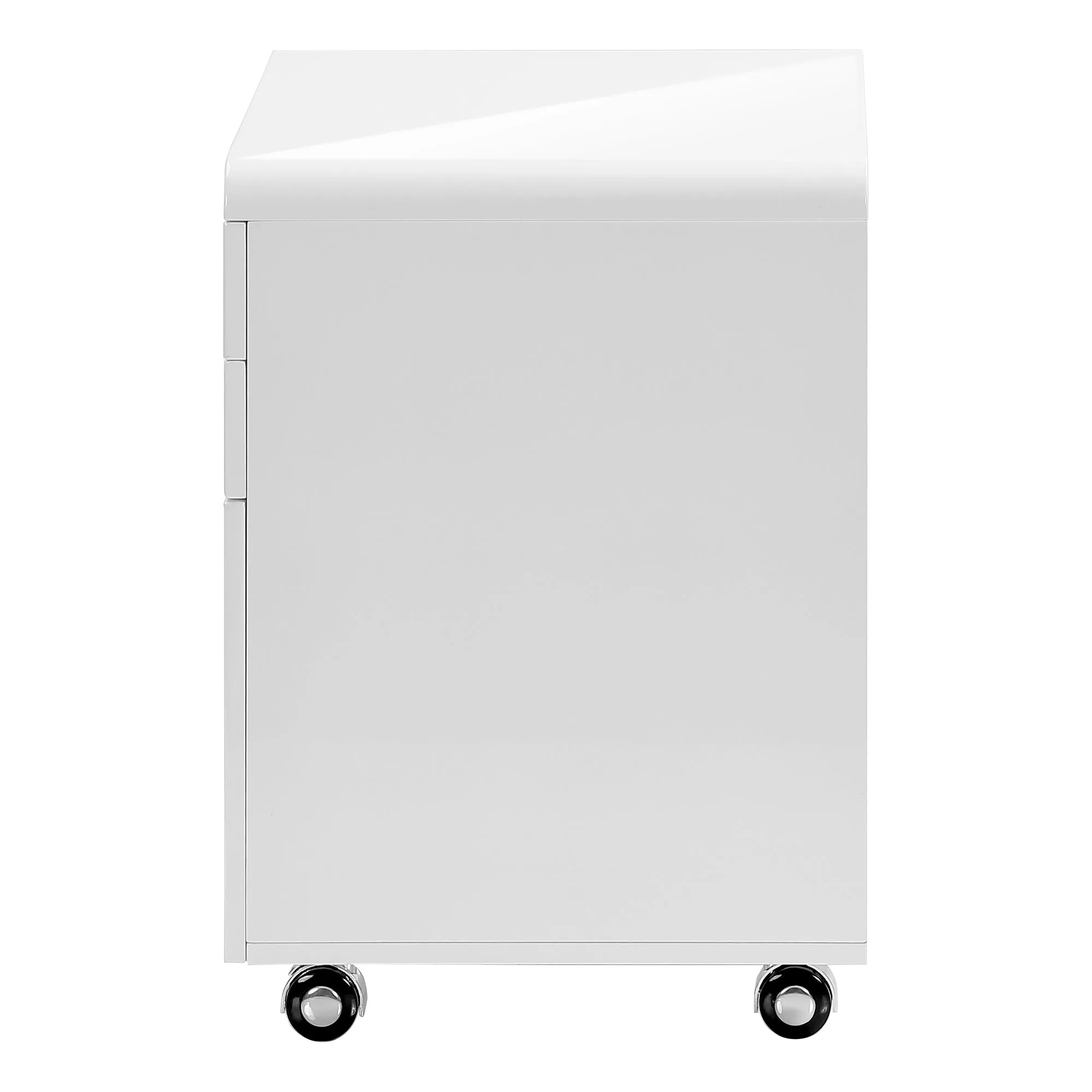 18" Modern White Gloss Mobile File Cabinet