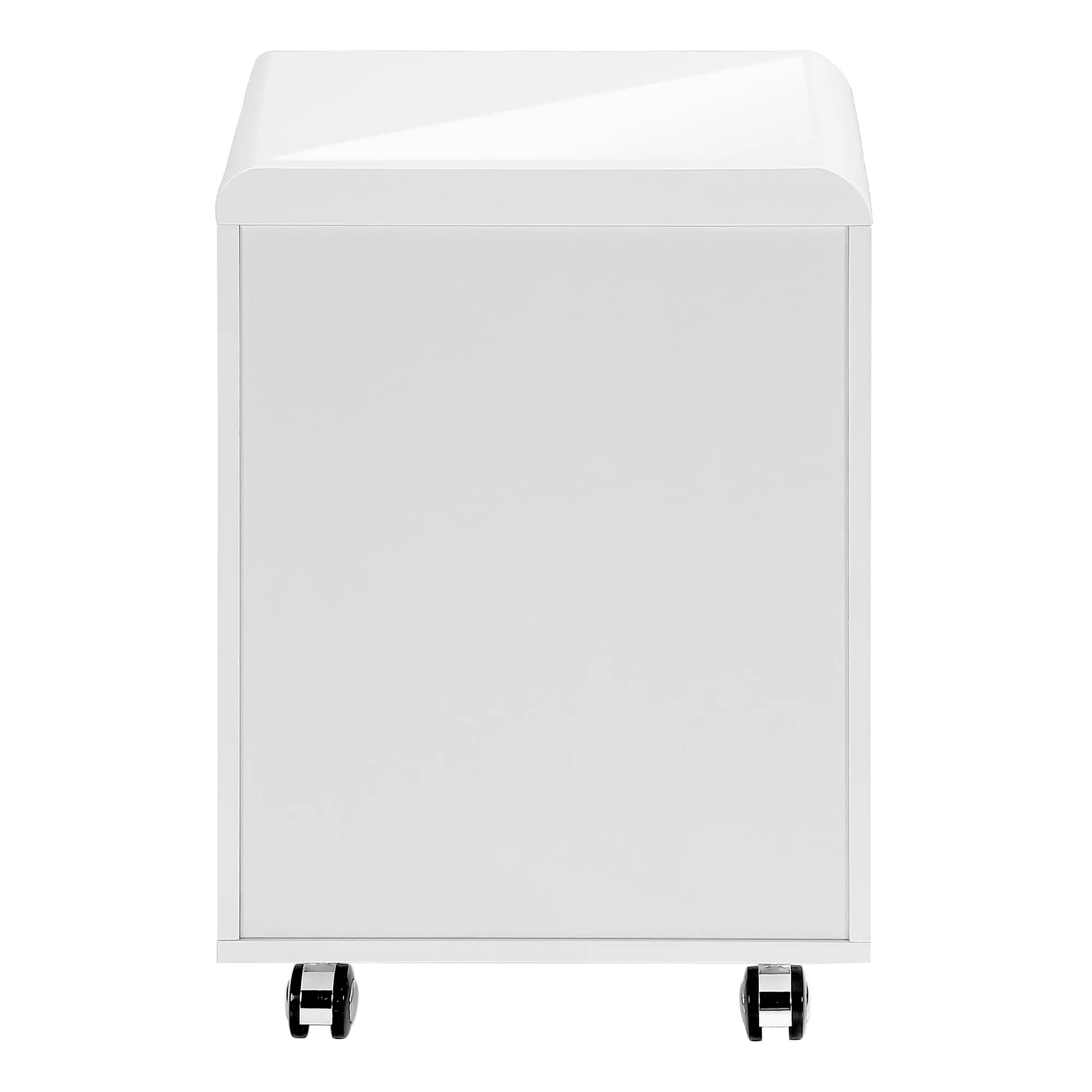 18" Modern White Gloss Mobile File Cabinet