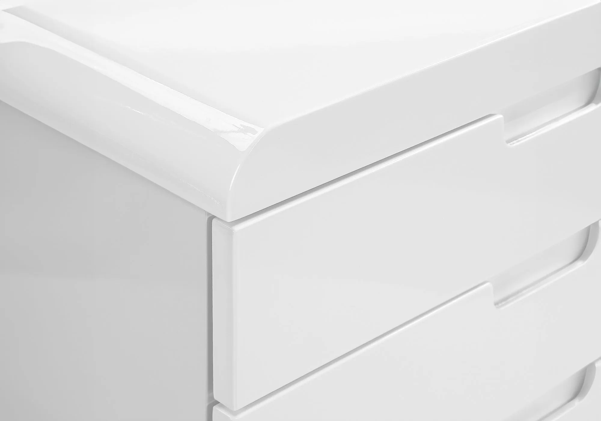 18" Modern White Gloss Mobile File Cabinet