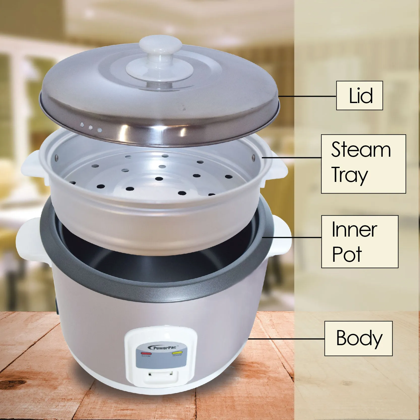 1L Rice Cooker with Steamer (PPRC64)