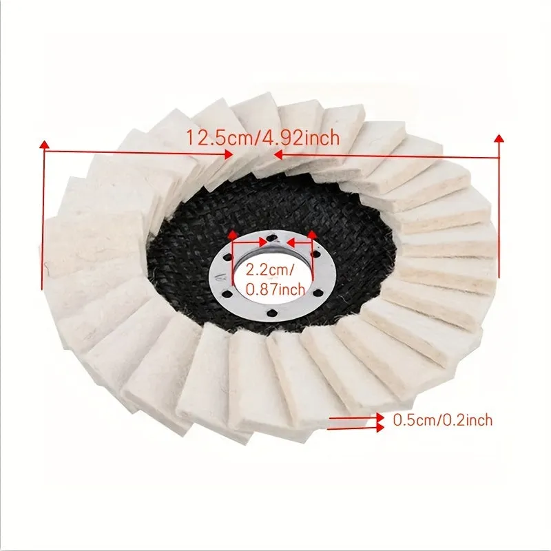 1pc Wool Felt Polishing Wheel for Angle Grinder  Fine Mirror Finish