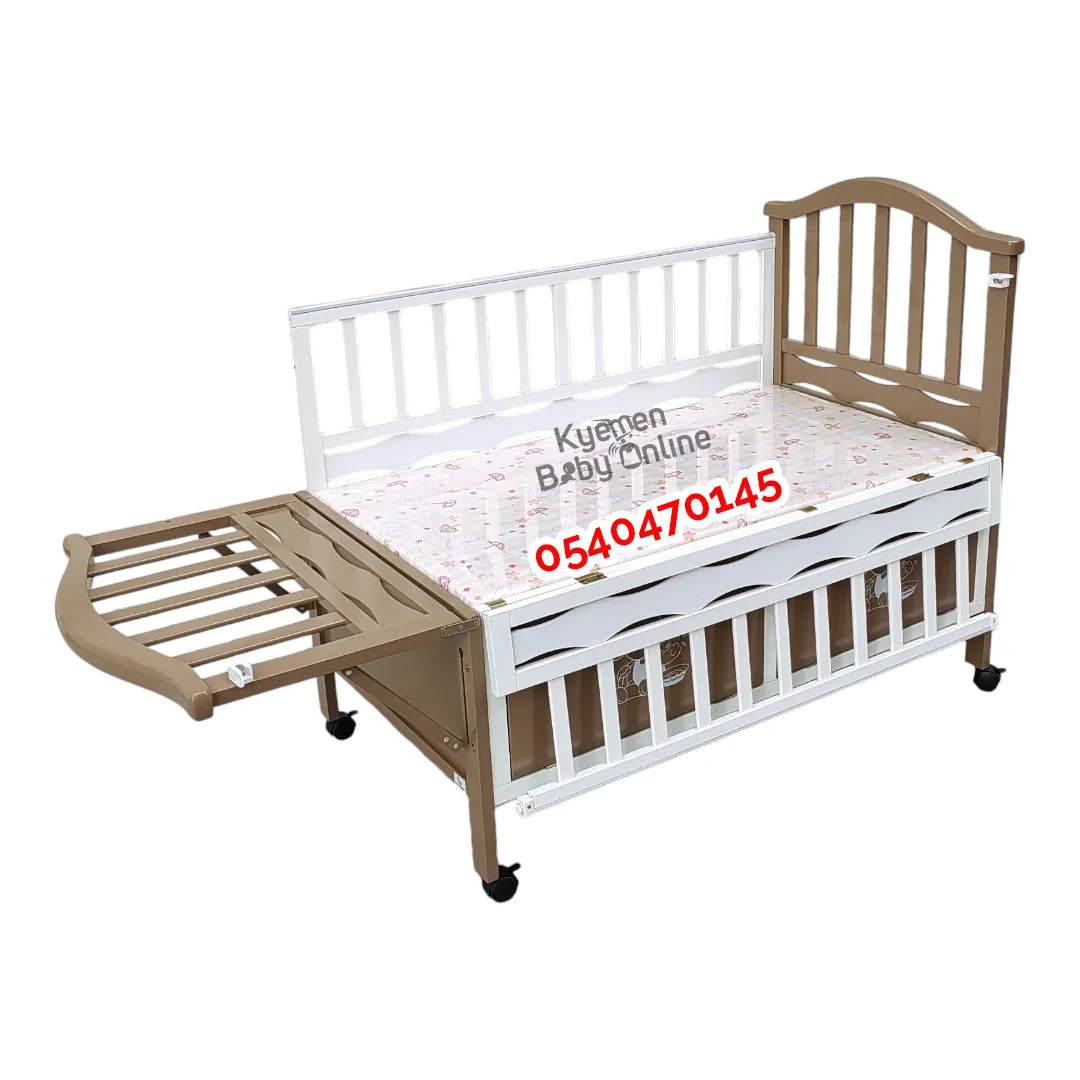 2 in 1 Baby Wooden Cot 888 [Showroom Display]