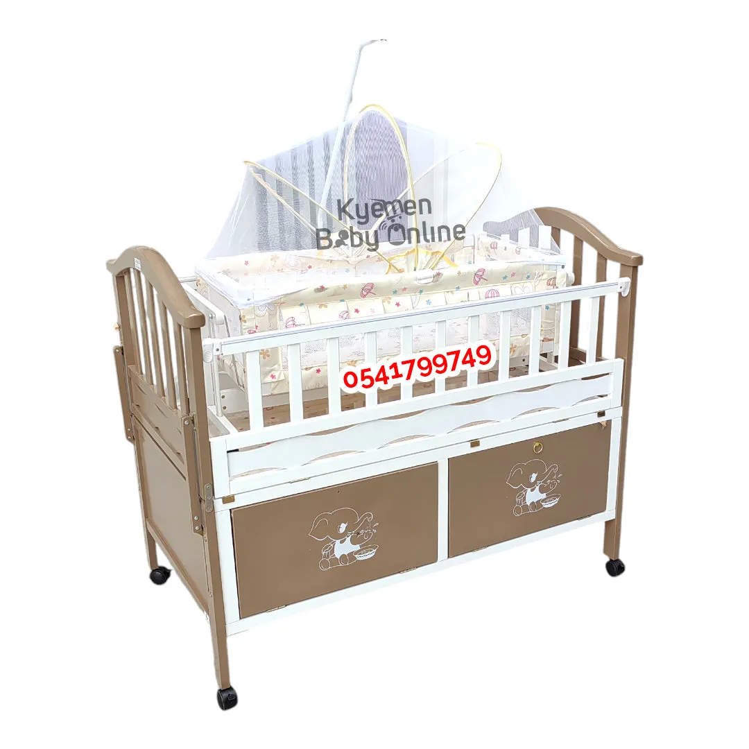 2 in 1 Baby Wooden Cot 888 [Showroom Display]