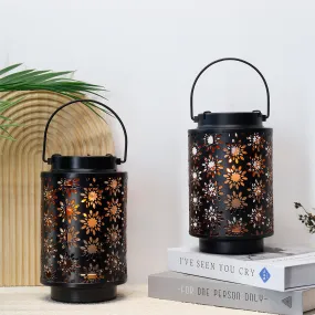 2 Pack Lantern Lights Outdoor (Flower Pattern)