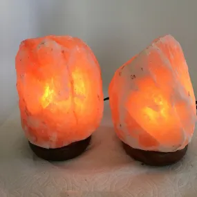 2x Himalaya Natural Handcraft Rough Raw Crystal Salt Lamp,6.25"-6.5"Tall,XL188