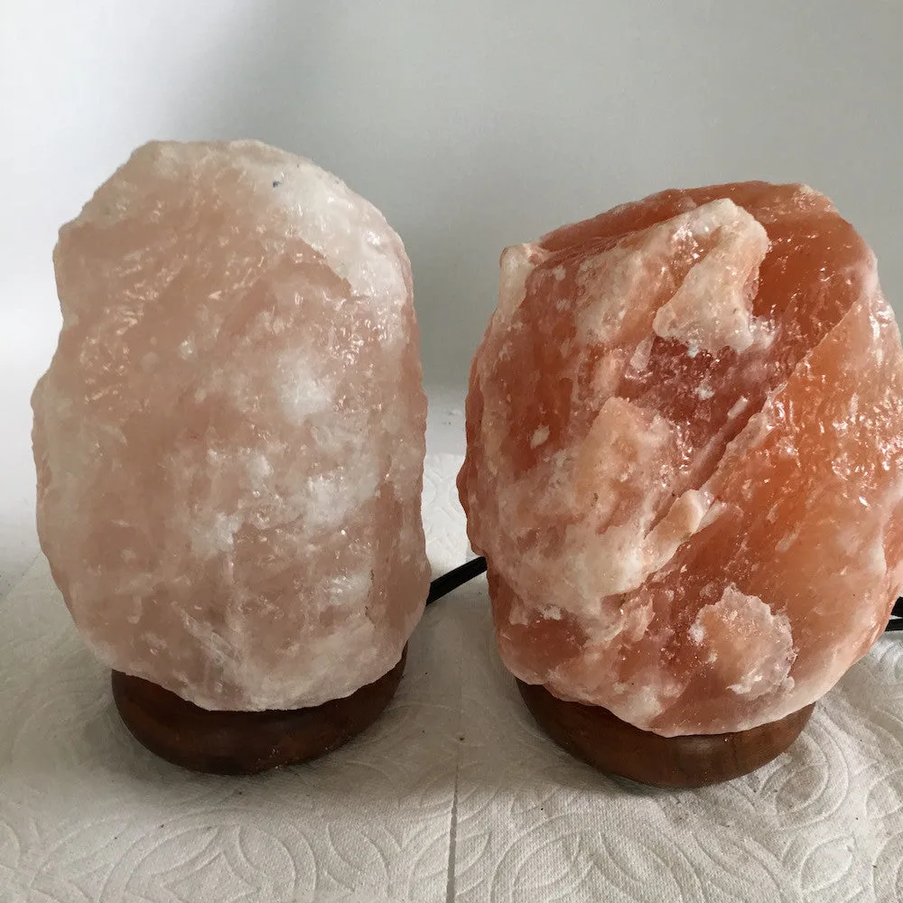 2x Himalaya Natural Handcraft Rough Raw Crystal Salt Lamp,6.5"-7.5"Tall,XL253