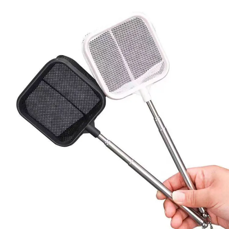 3D Fish Tank Fishing Net Stainless Steel Retractable Fish Shrimp Fish Net Pocket, Color: Square Black