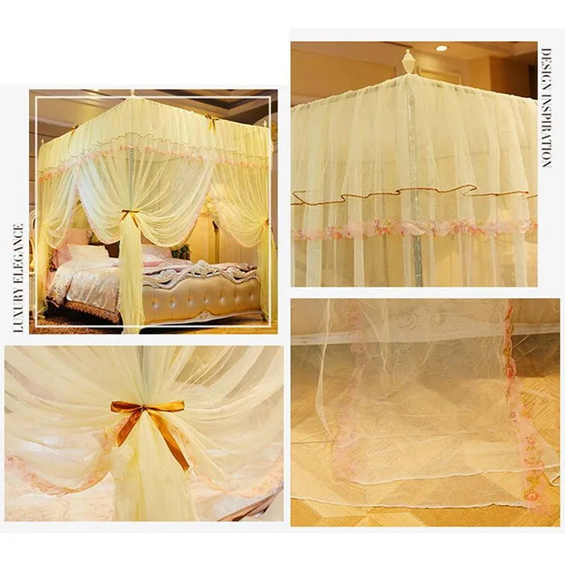 4 Corner Double Bed Canopy Bed Curtain