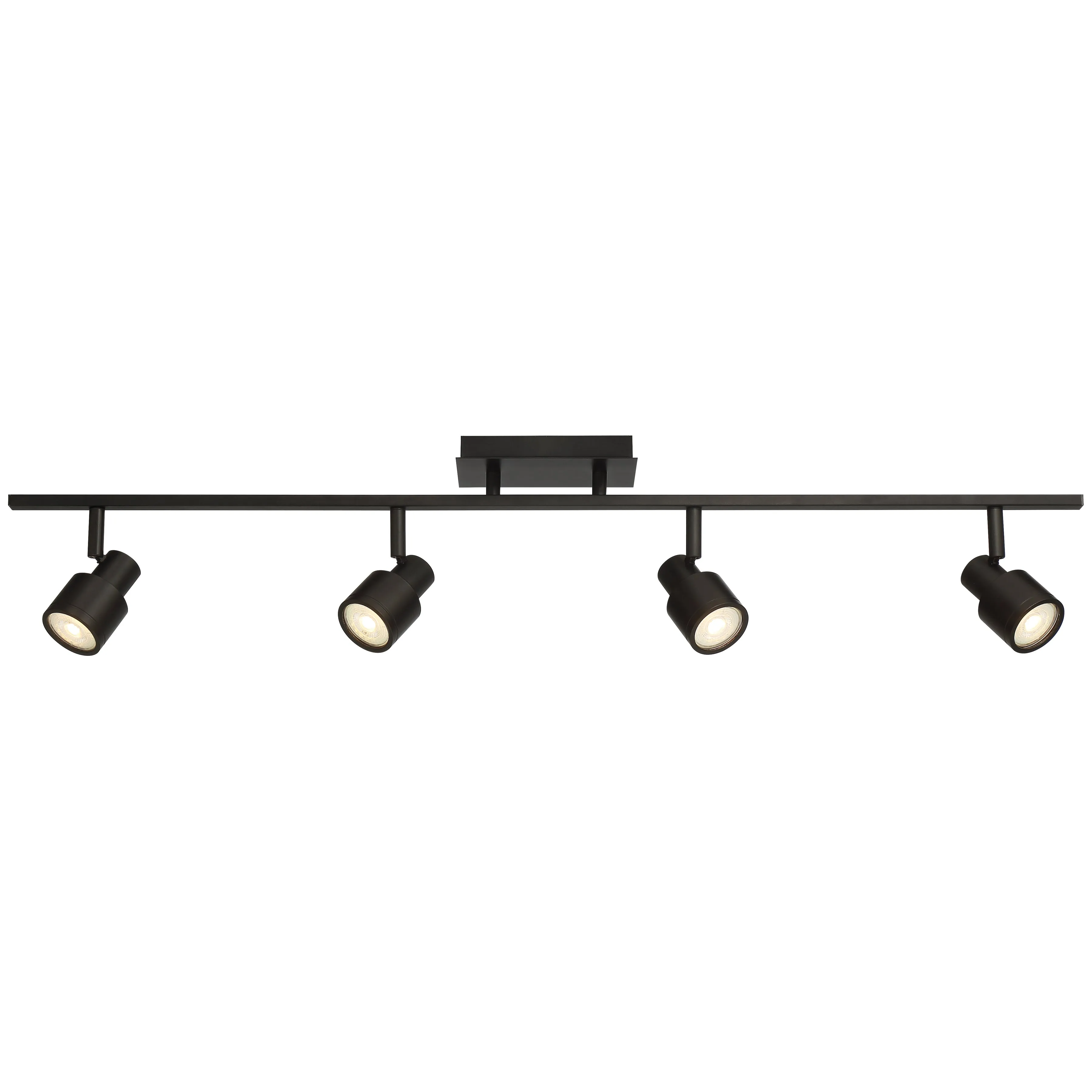 4 Light Adjustable LED Track, 2000 Lumens, Matte Black Finish, 120V