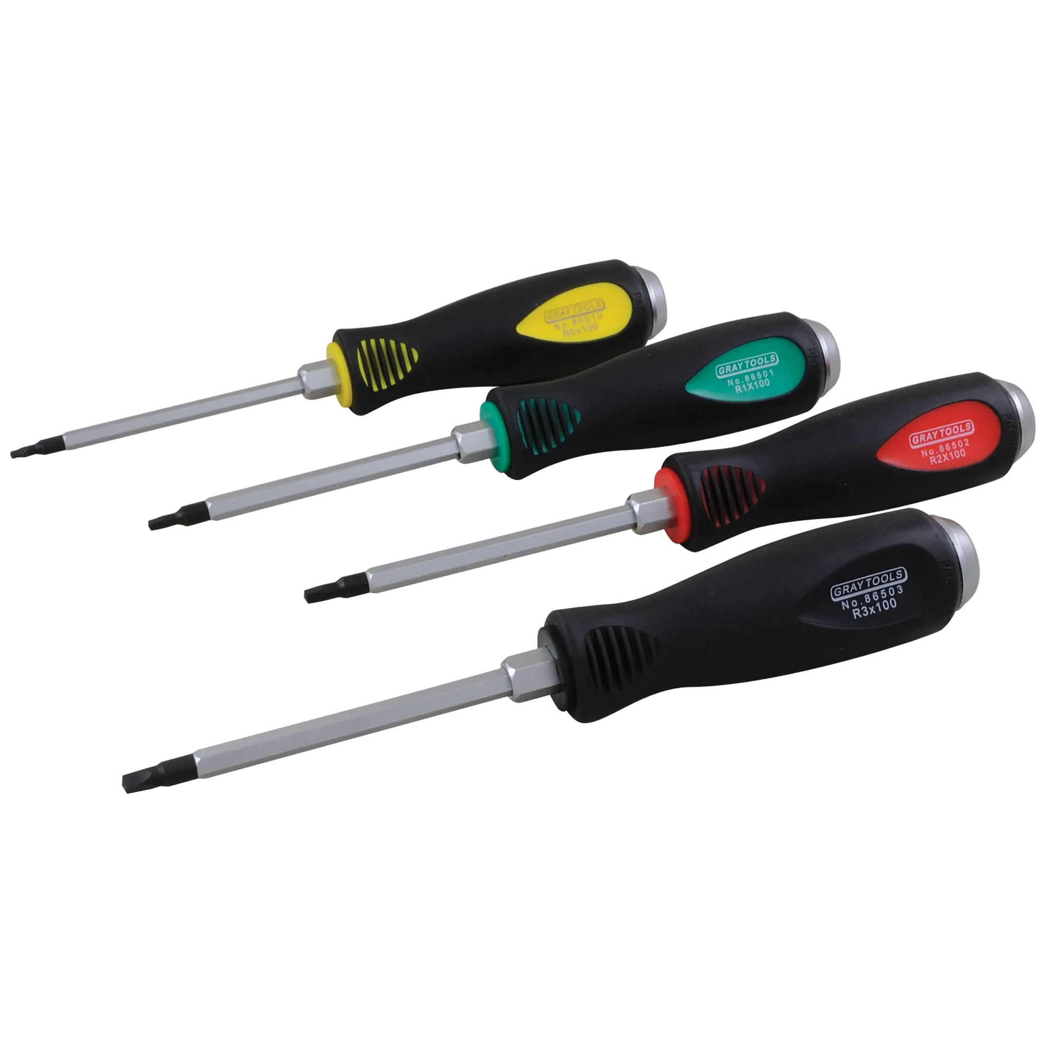 4 Piece Square Recess Comfort Grip Screwdriver Set