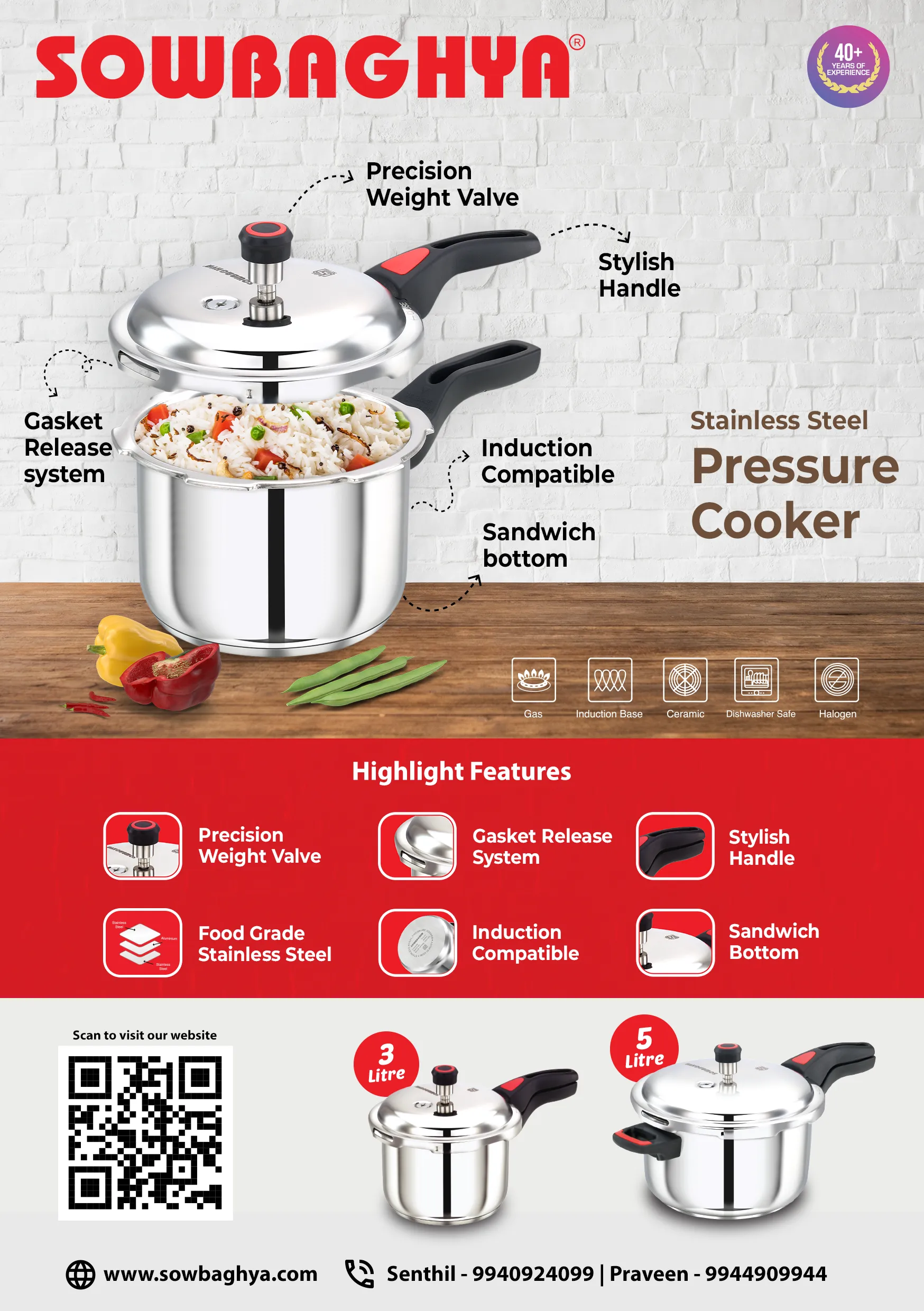 5 Ltr Stainless - Steel ISI Pressure Cooker