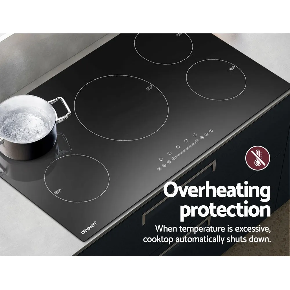 5-zone Induction Cooktop 90cm Ceramic Glass by Devanti