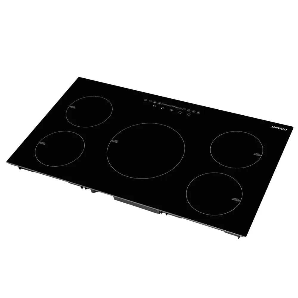 5-zone Induction Cooktop 90cm Ceramic Glass by Devanti