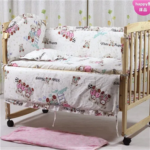 5Pcs baby crib bedding set kids bedding set 100x60cm newborn baby bed set crib bumper baby cot set baby bed bumper Free shipping