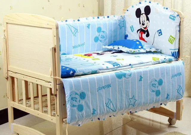 5Pcs baby crib bedding set kids bedding set 100x60cm newborn baby bed set crib bumper baby cot set baby bed bumper Free shipping