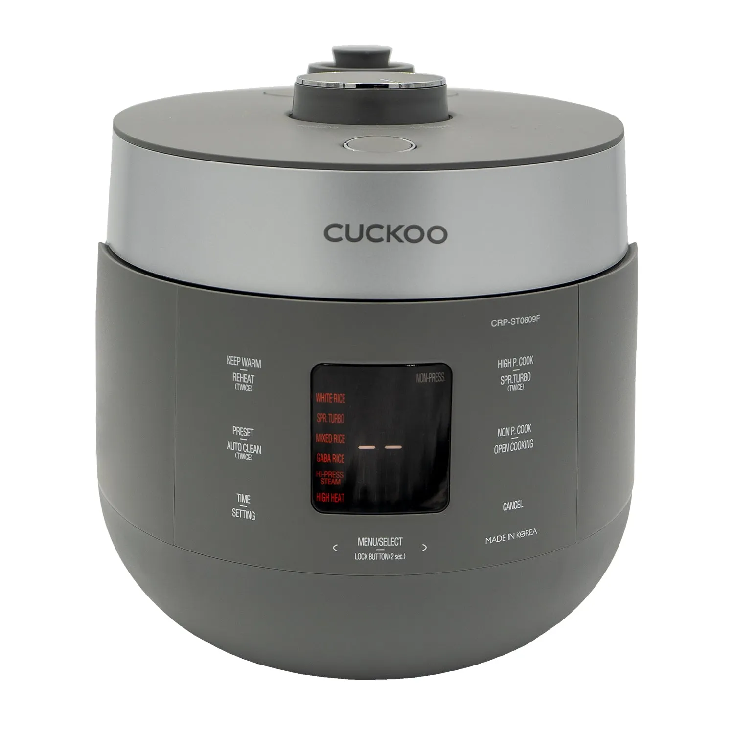 6-Cup Electric Twin Pressure Rice Cooker with ENG/KOR/CHN Voice Navigation (CRP-ST0609F)