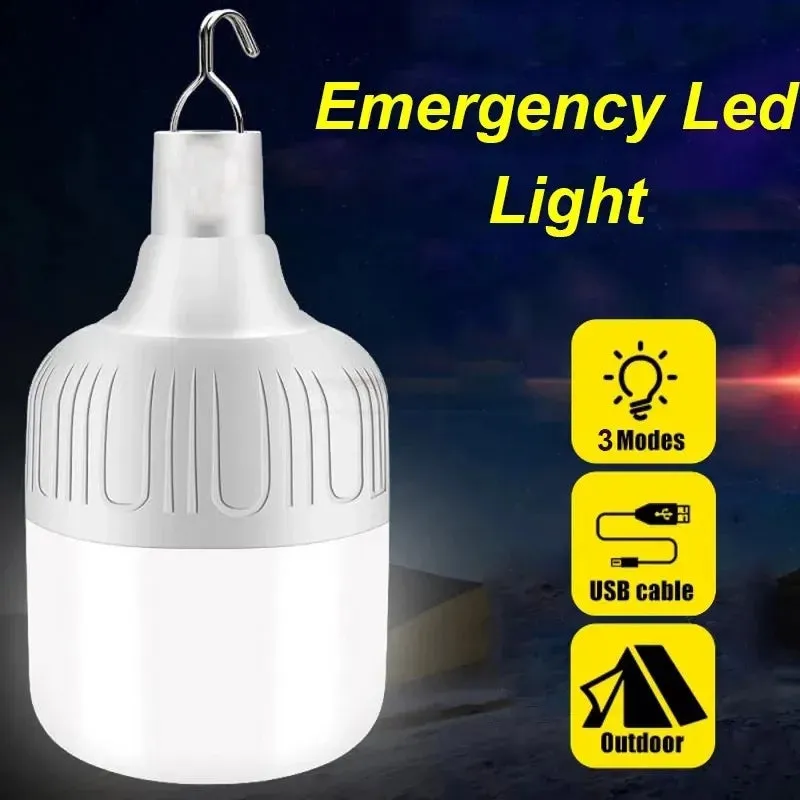 80W LED Bulb Camping Light USB Rechargeable LED Light Emergency Bulb Tents Lighting Camping Equipment Bulb Portable Lanterns