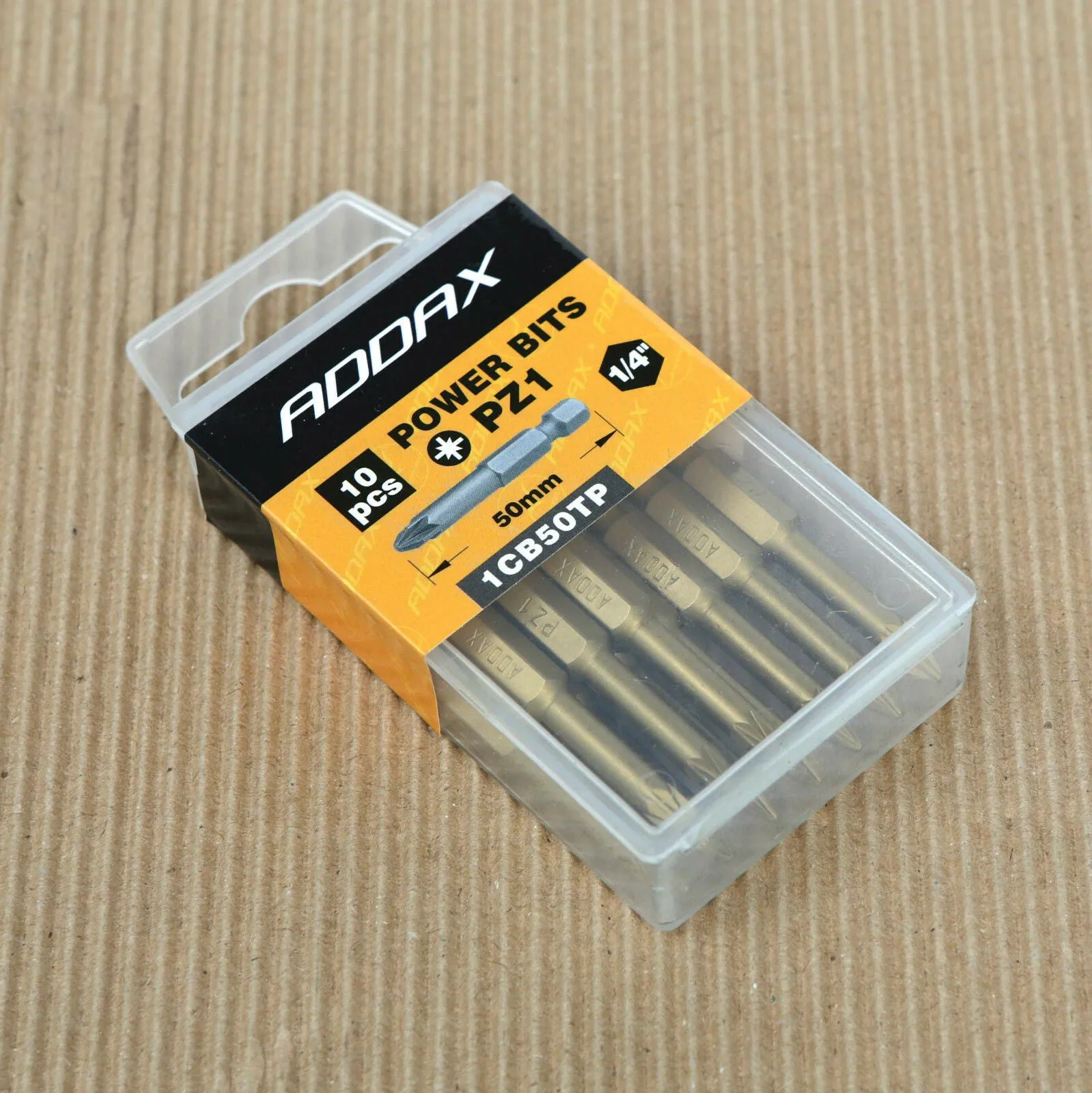 ADDAX Timco 50mm PZ1 1CB50TP Pozi Premium Screwdriver Bits 1/4" - Box of 10