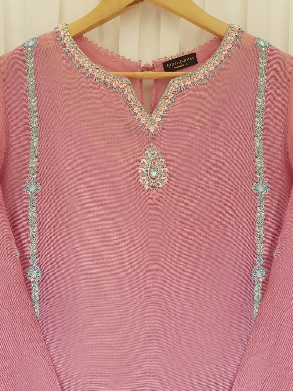 Agha Noor Pink Pure Cotton Net Shirt