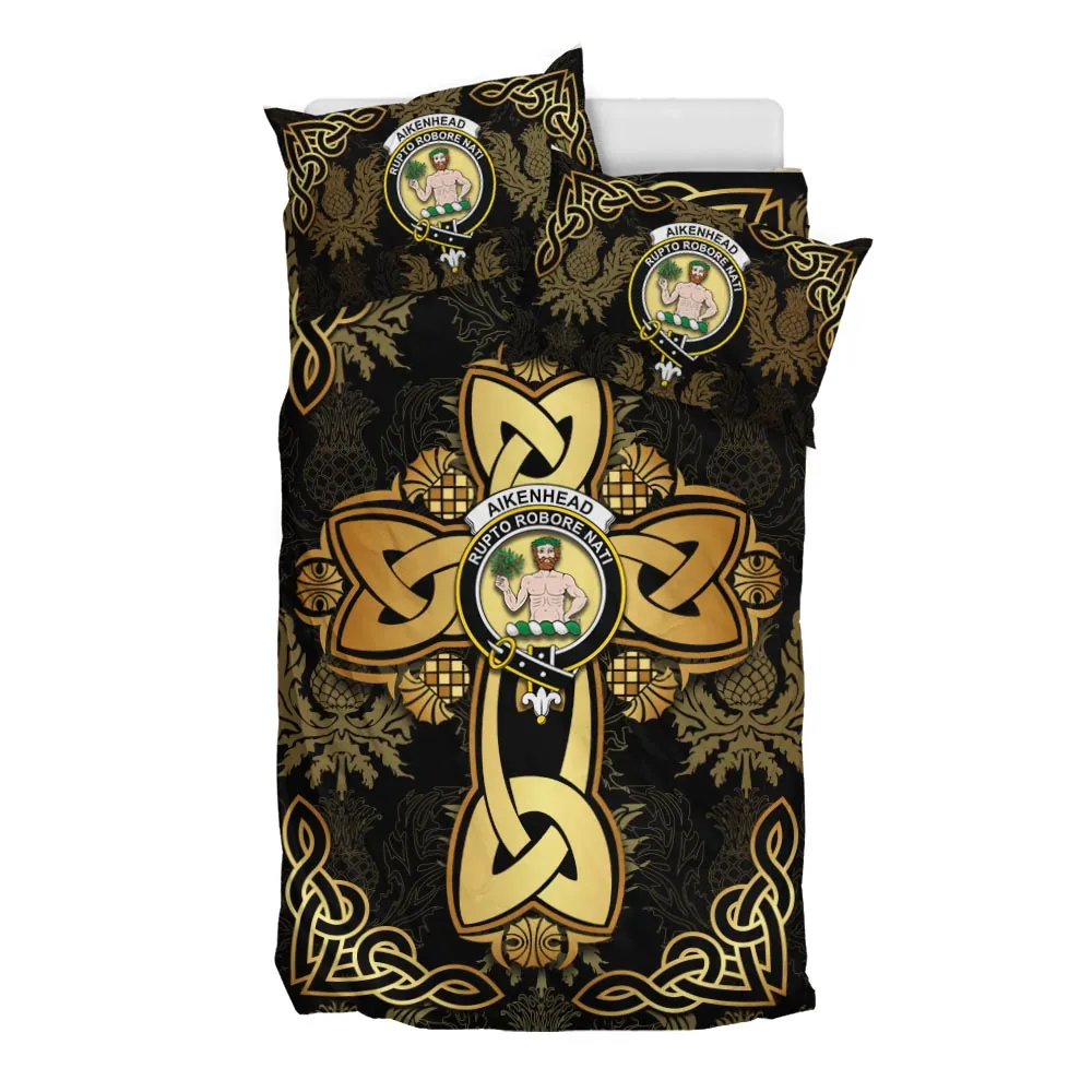 Aikenhead Clan Bedding Sets Gold Thistle Celtic Style