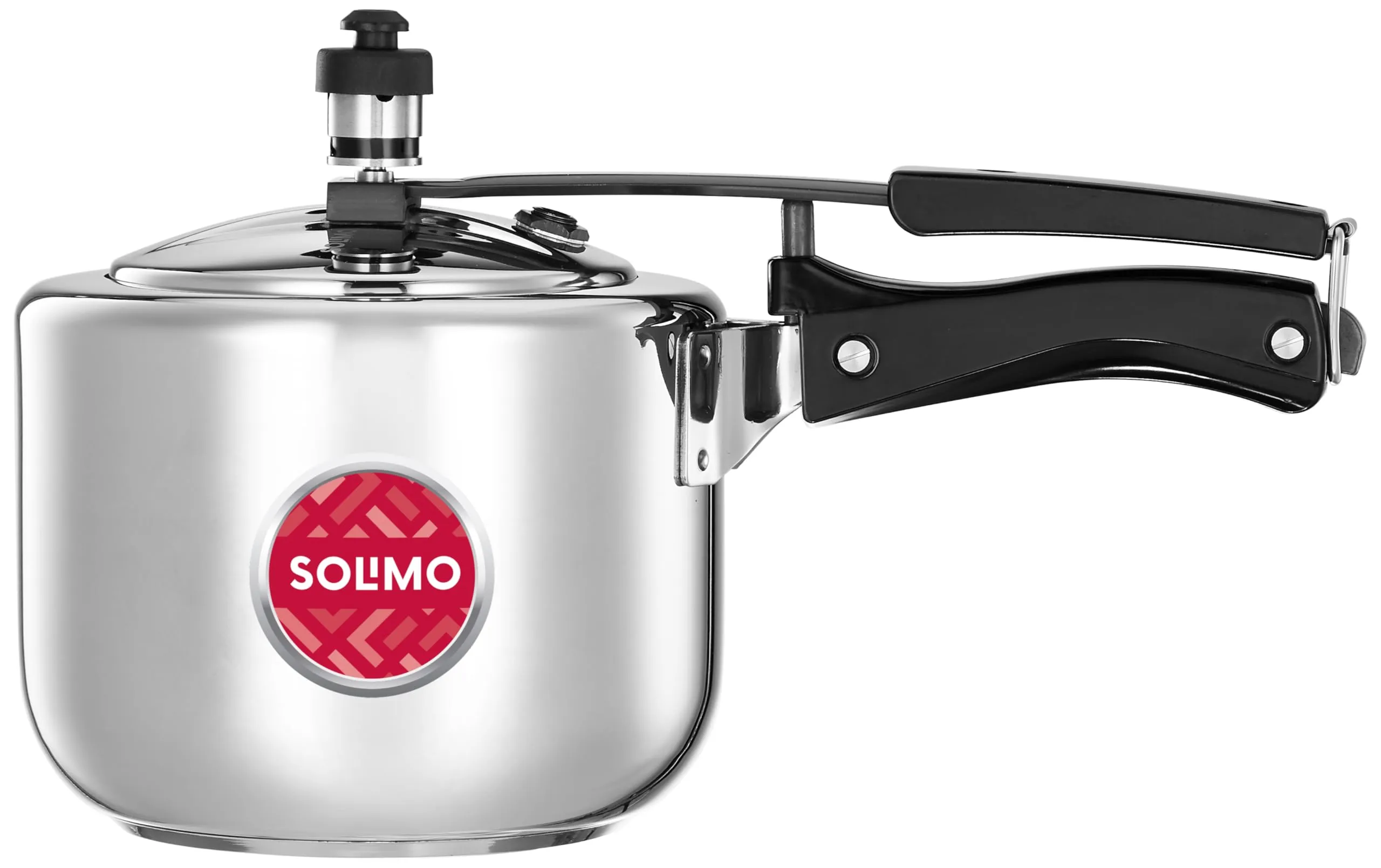 Amazon Brand - Solimo - Sleek Stainless Steel Induction Bottom Pressure Cooker - 3 Liter (Inner Lid)