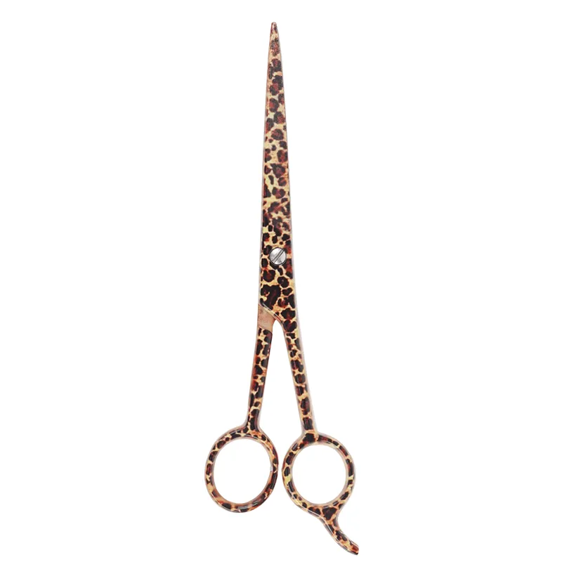 Annie Stainless Steel Straight Hair Shears 7.5 Inch Leopard Pattern