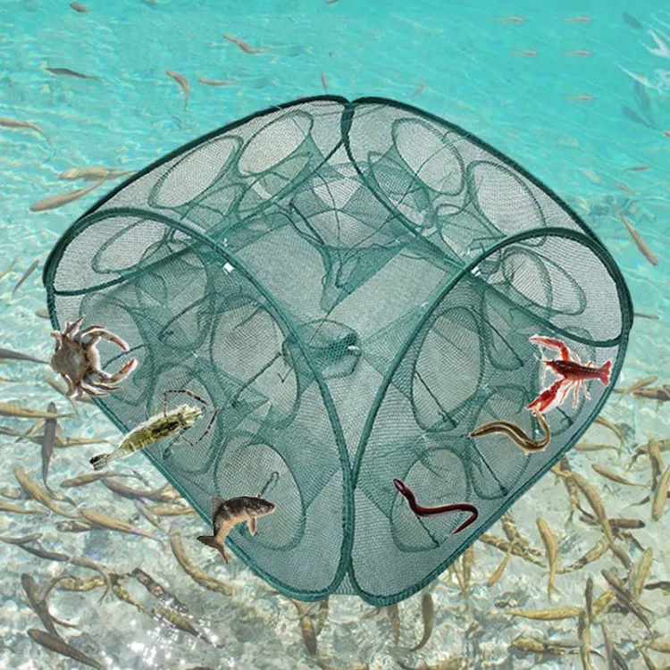 Automatic Folding Fishing Cage Square Fishing Net Shrimp Fishing Gear, Specification: 9 Holes