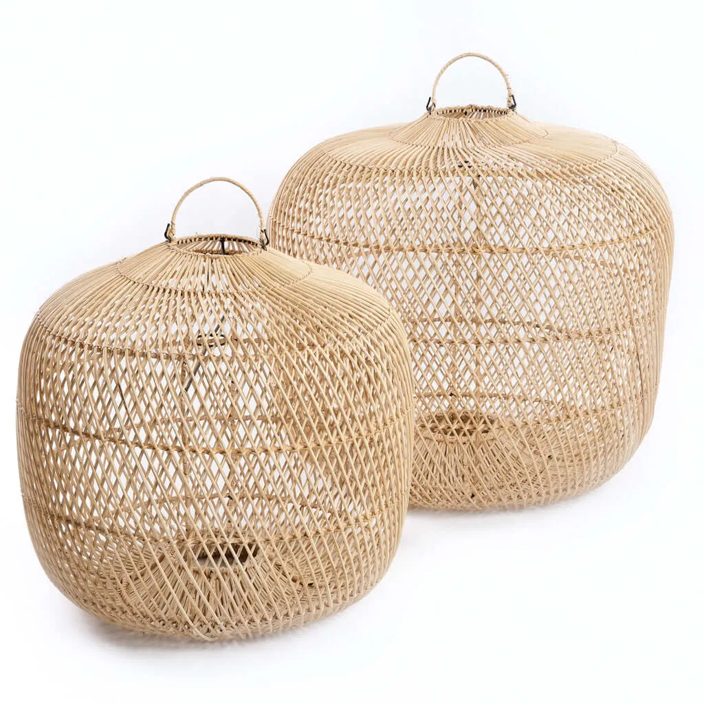 Batu Bolong Rattan Pendant or Floor Lamp L