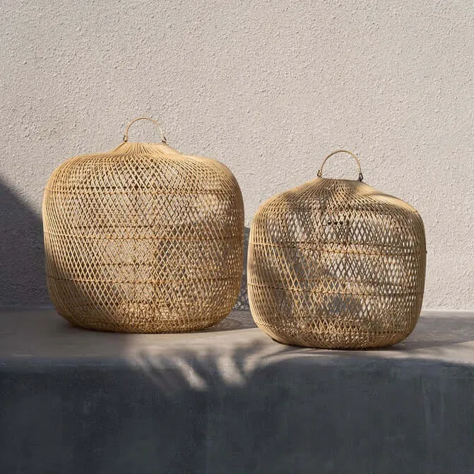 Batu Bolong Rattan Pendant or Floor Lamp L