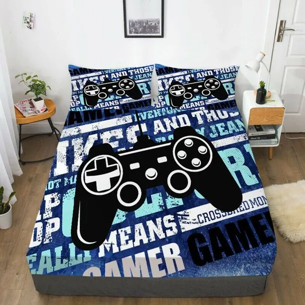 Bedding Cover With Pillowcase 3D Game Handle Printed Bedding Sheets