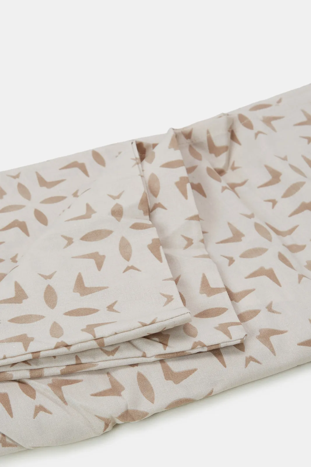 Beige Printed Pillowcase Set (Pack of 2)