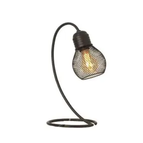 Black Cage Filament Table Lamp 36cm