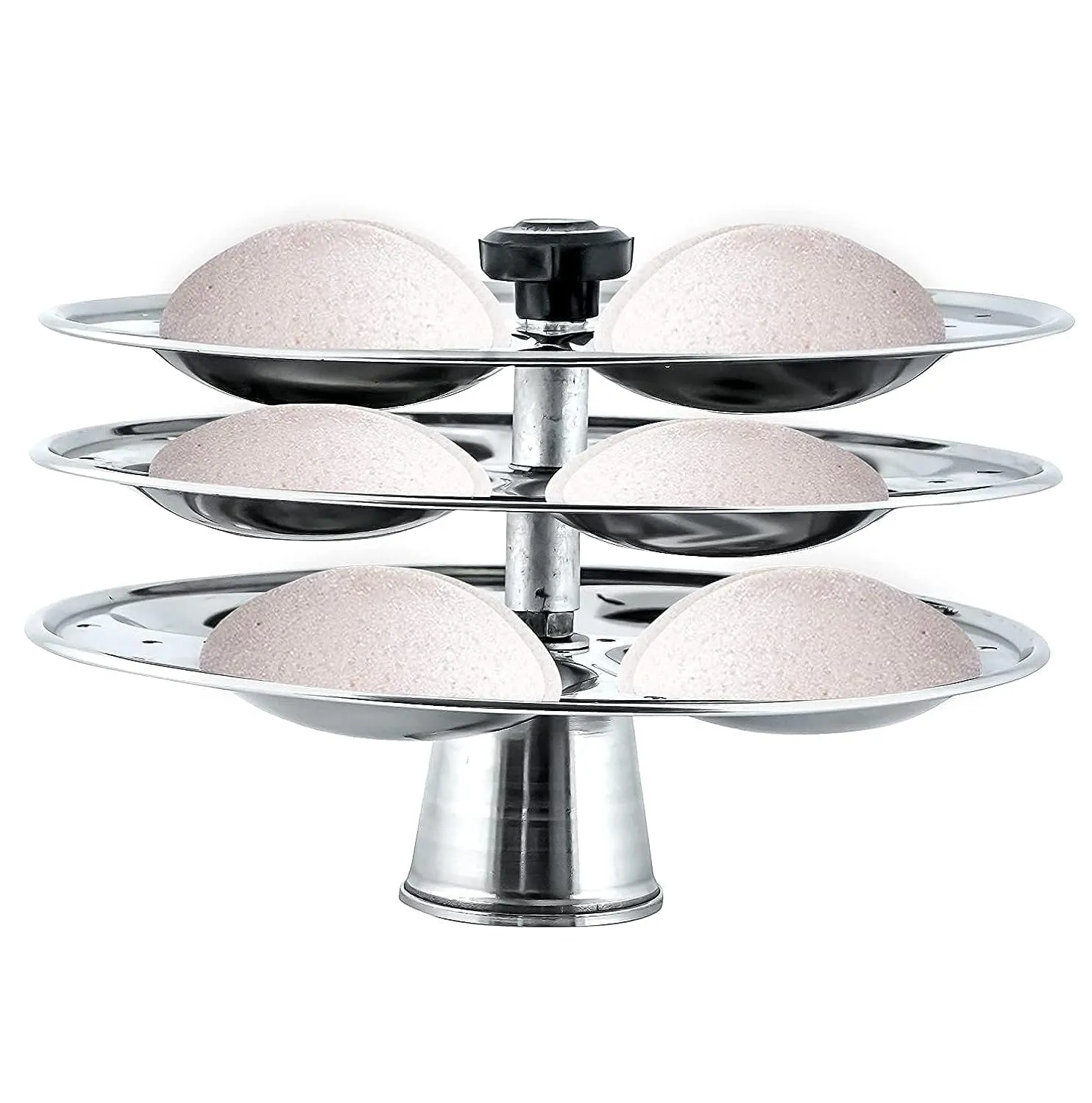 BLLUEX 3 Plates Stainless Steel Heavy Quality Idli Stand | Idli Maker Makes 12 Large Size Idlis |South Indian Breakfast(Model- JA114)