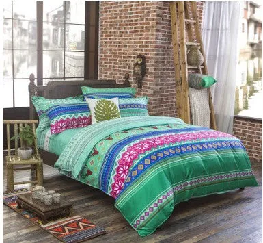 Bohemia 4 /3PCS3d  bedding sets Sham Boho Mandala duvet cover set winter bedsheet queen king size Cotton folk-custom Bed set