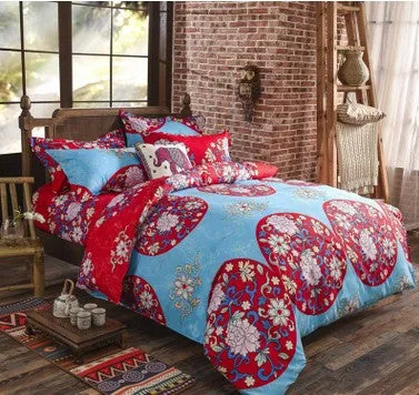 Bohemia 4 /3PCS3d  bedding sets Sham Boho Mandala duvet cover set winter bedsheet queen king size Cotton folk-custom Bed set