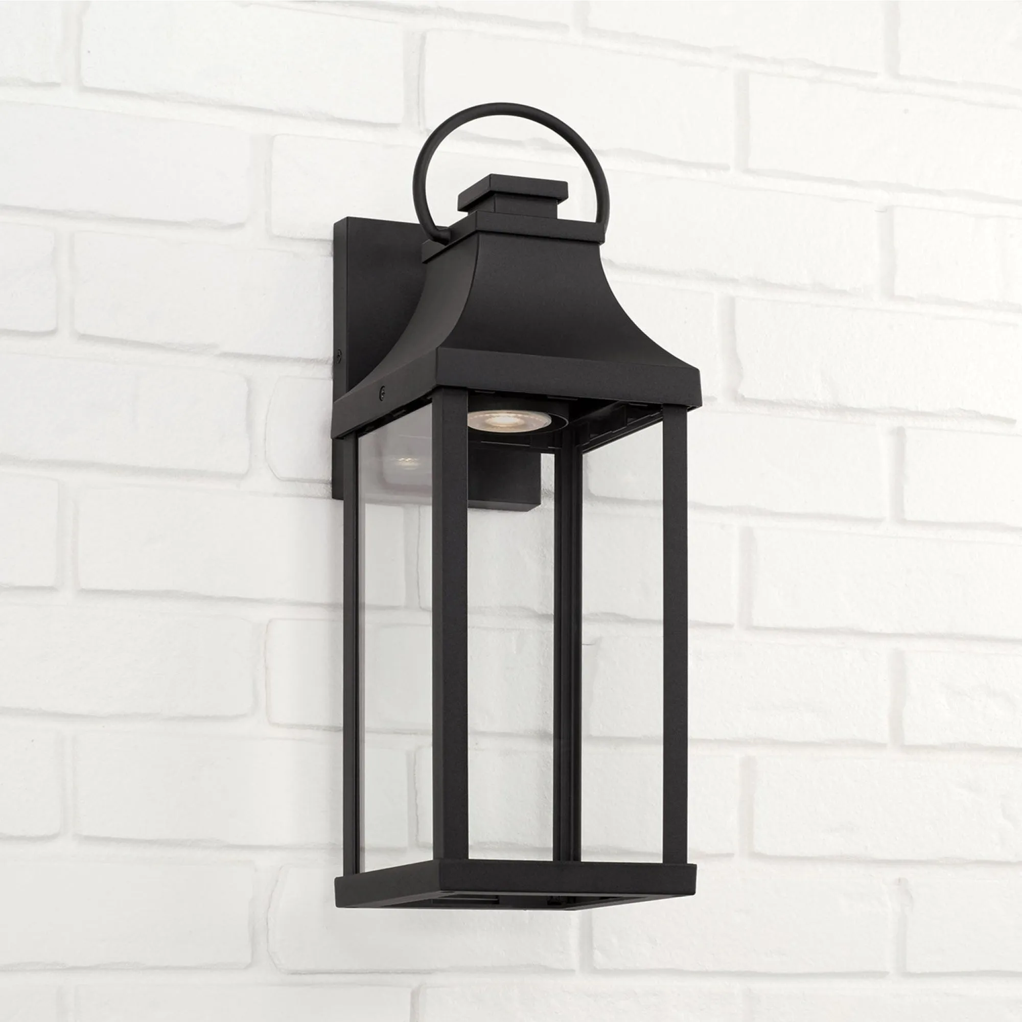 Bradford Night Sky Coastal Outdoor Wall Lantern - 17.25" Black