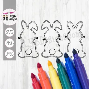 Bunny Butts Coloring Shirt SVG, PNG, JPEG Cutting Files