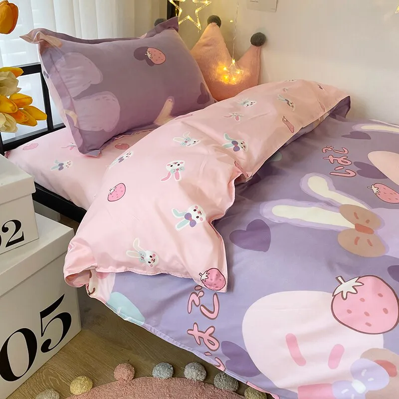 Bunny Loves Japanese Strawberries Bedding Set