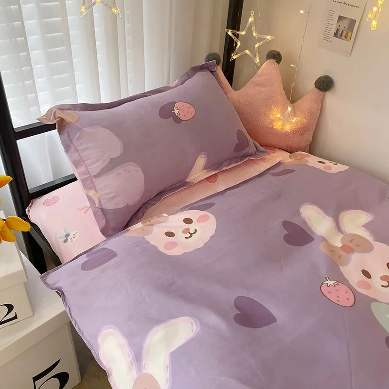 Bunny Loves Japanese Strawberries Bedding Set