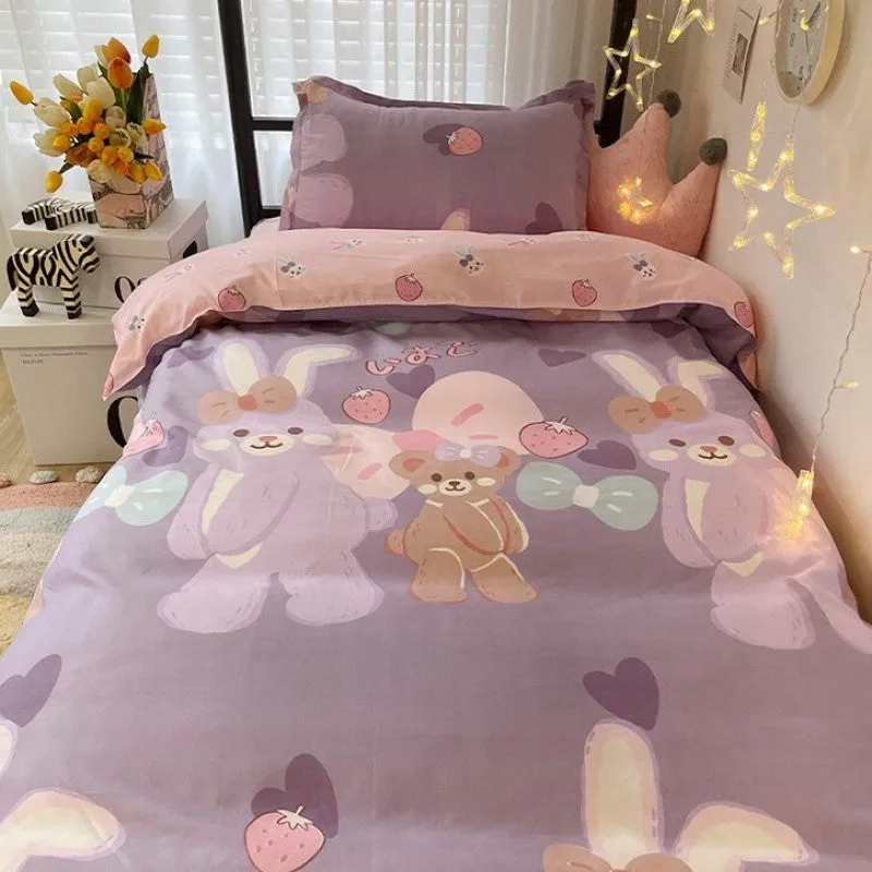 Bunny Loves Japanese Strawberries Bedding Set