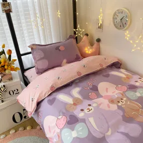 Bunny Loves Japanese Strawberries Bedding Set