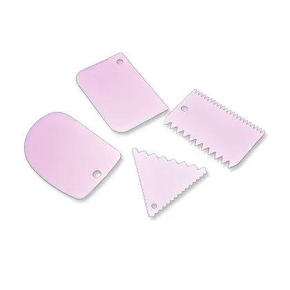 Cake Scraper Set 4Pcs Plastic