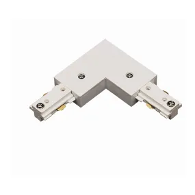 Cal Track L Connector (3 Wires) in White