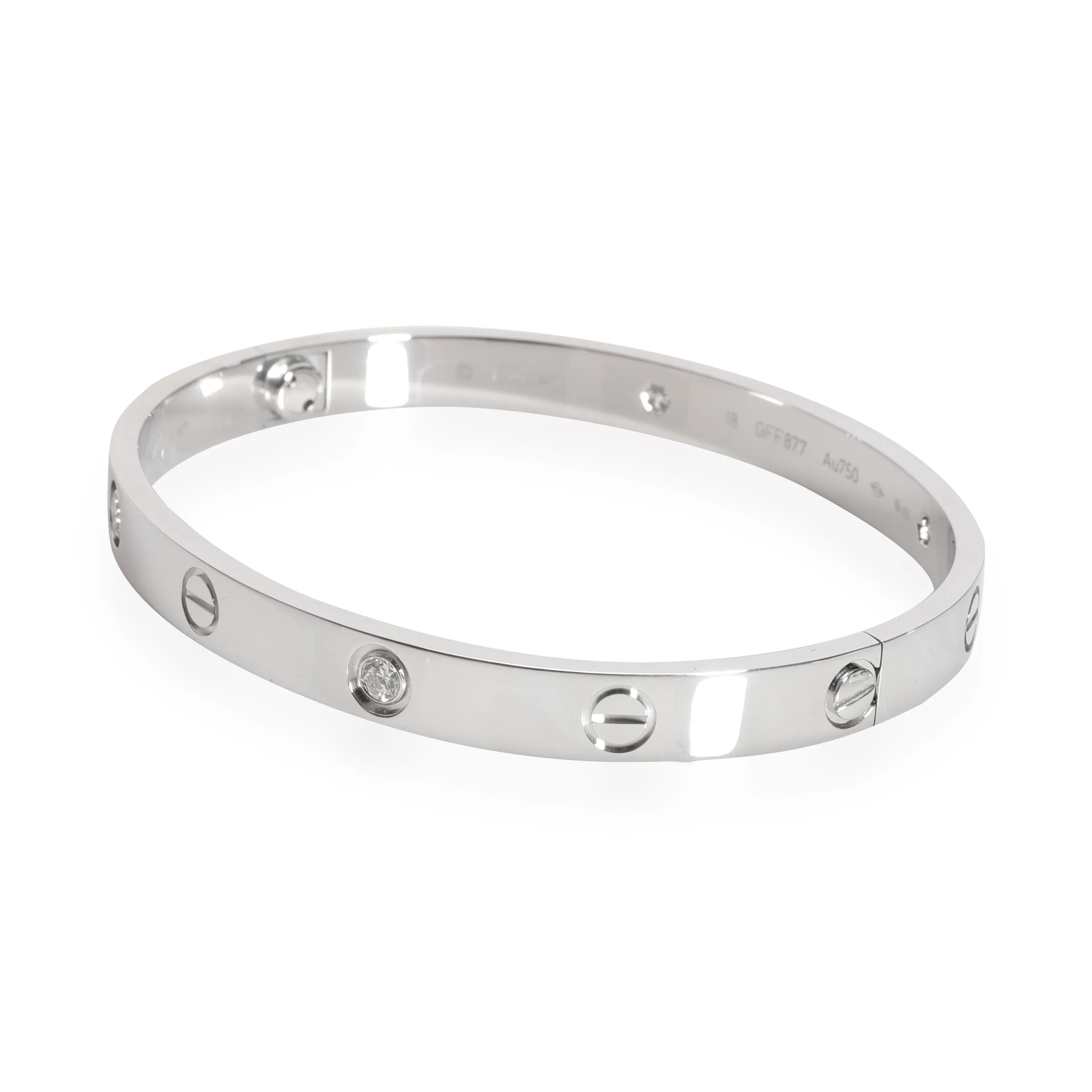 Cartier Love Diamond Bracelet in 18K White Gold 0.42 CTW