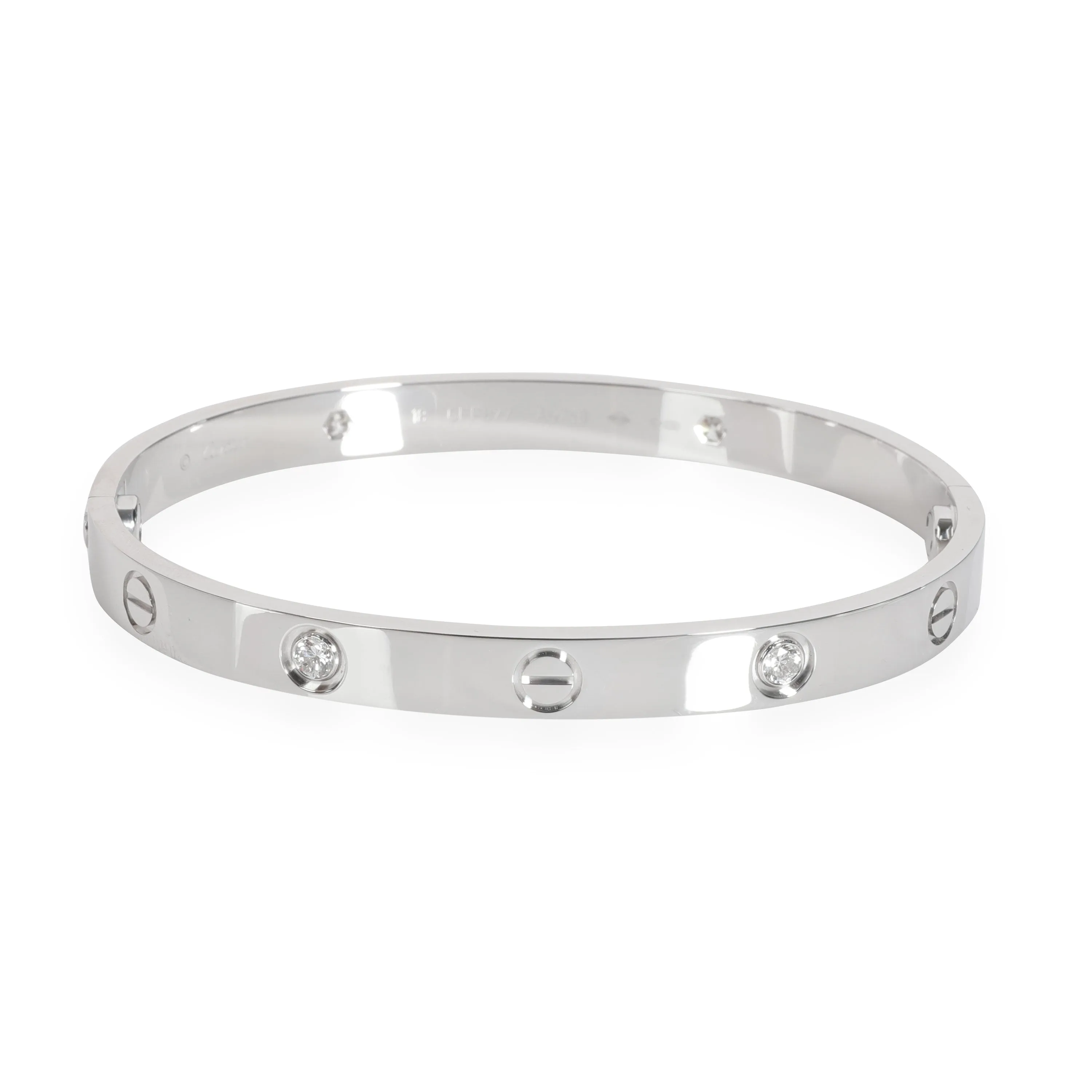 Cartier Love Diamond Bracelet in 18K White Gold 0.42 CTW