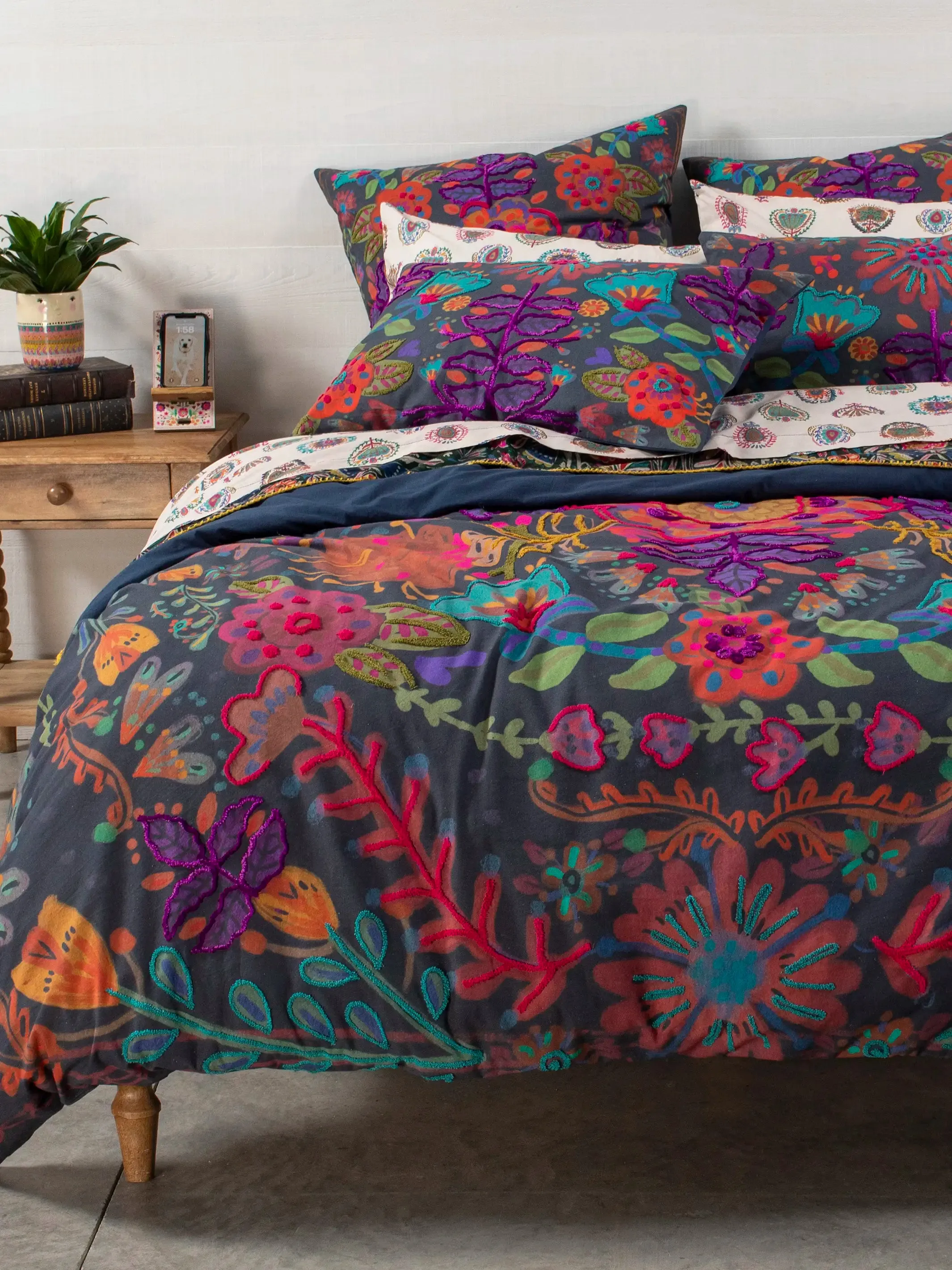 Catalina Cotton Shams, Set of 2 - Midnight Garden